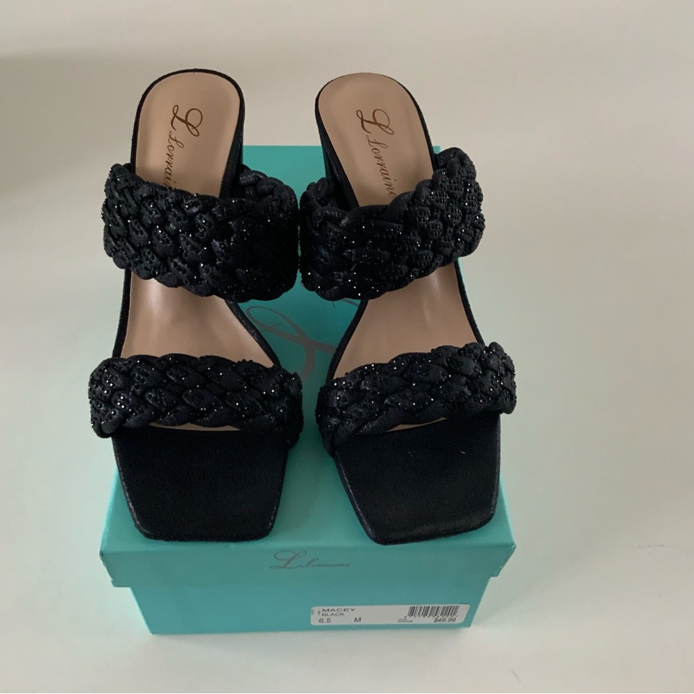 L Lorrainee Macey Black Strappy Sandals